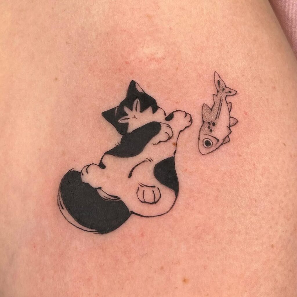 playful-cat-and-fish-tattoo