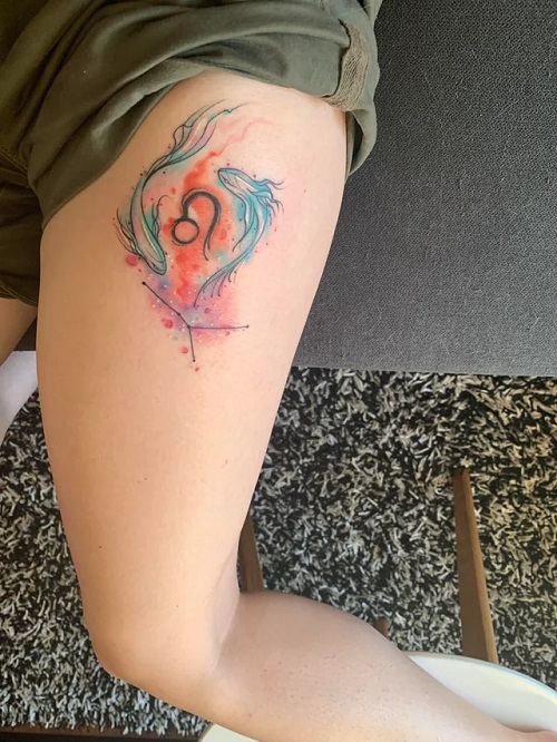 Zodiac Watercolor Tattoo Idea