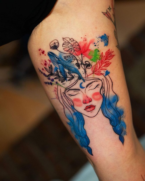 Custom Girl Design in watercolour 