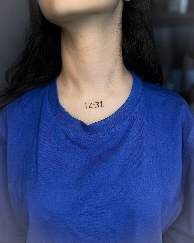 12:31 Time Tattoo Bold Serif and Personally Significant