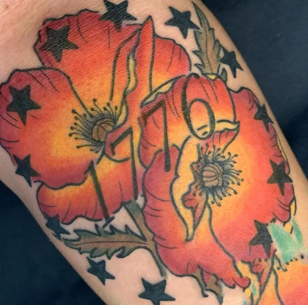 1776 Floral tattoo