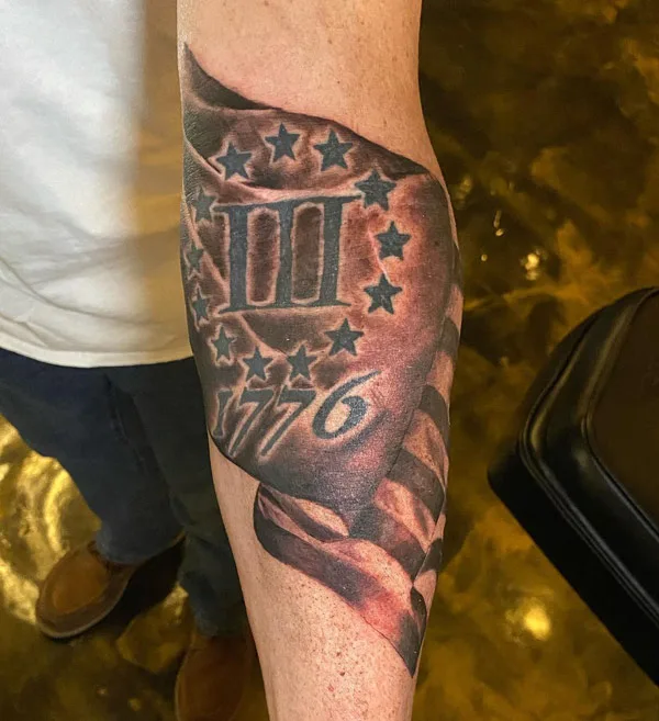 1776 flag tattoo 2