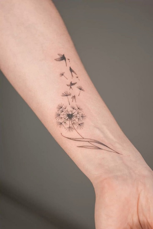 Black and White Flower Tattoos