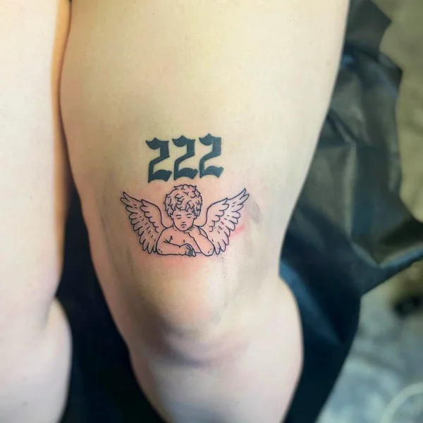 222 angel number tattoo