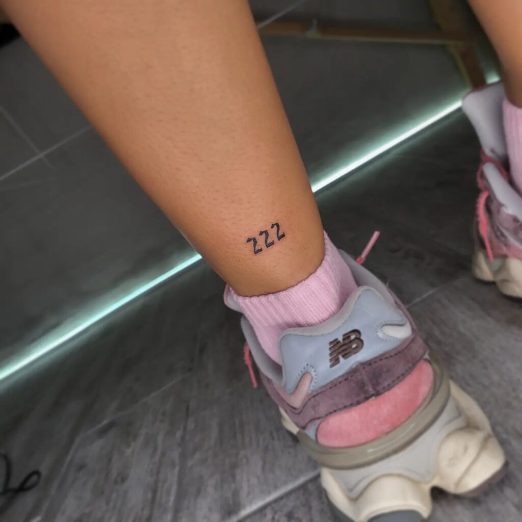 222 Back of the Ankle Tattoo, a Minimalist Addition: Ankle Accent 