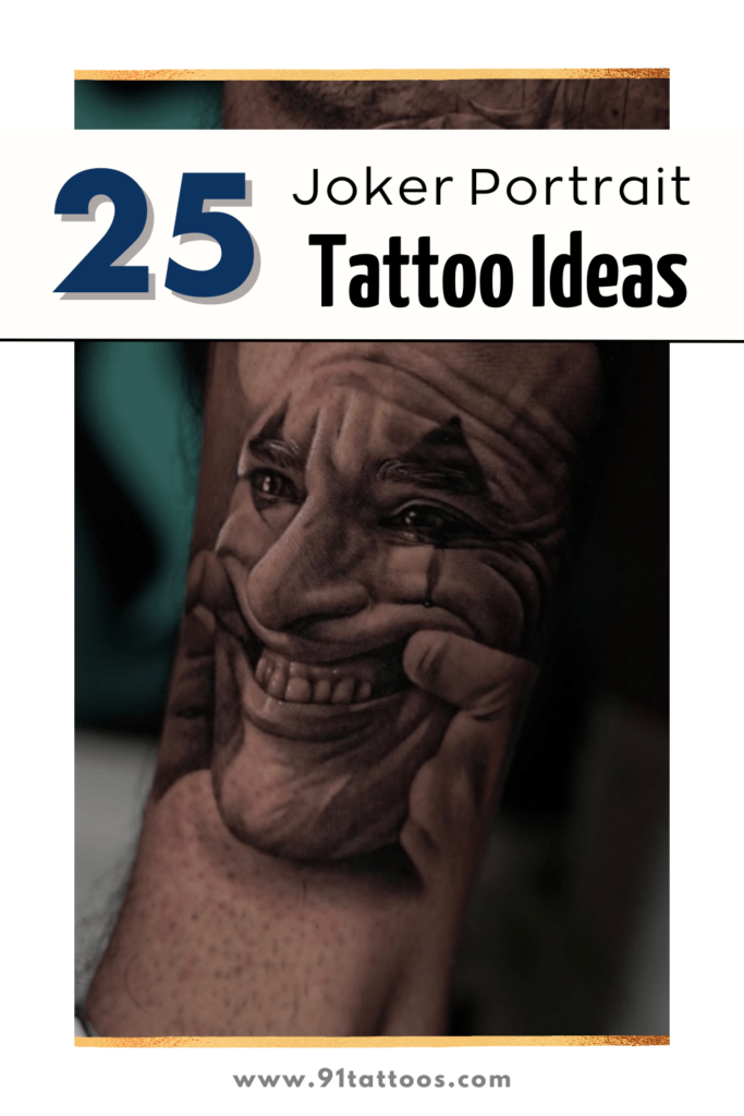 25+ joker portrait tattoo ideas for character portrayal portrait of madness
