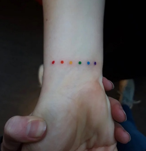 3-2 Rainbow Dots Pride Tattoo