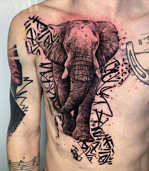 Vintage Elephant Body Art