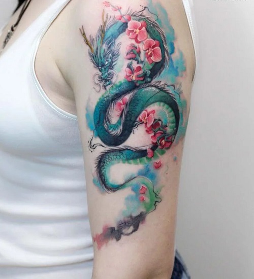 Eye catching Watercolor Dragon