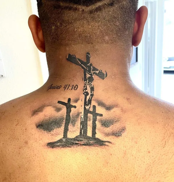 3 Cross Back Tattoo