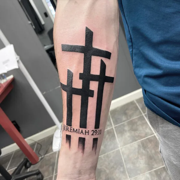 3 Cross Forearm Tattoo 1