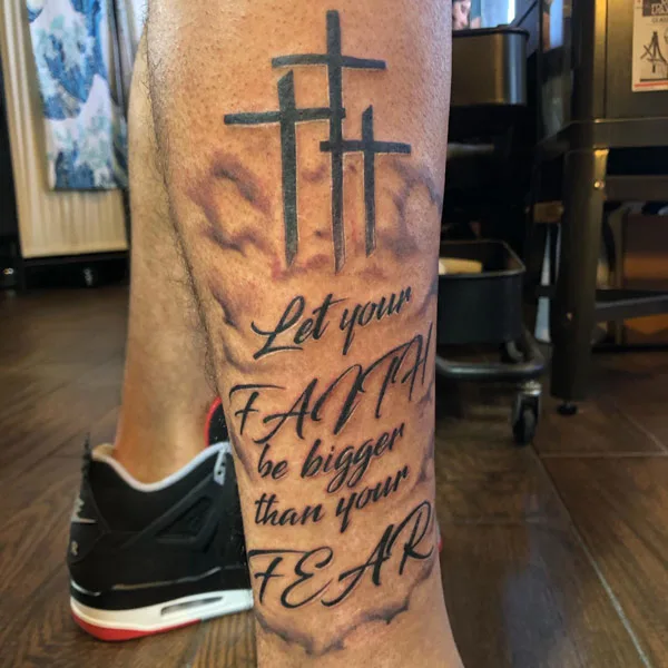 3 Cross Leg Tattoo 1