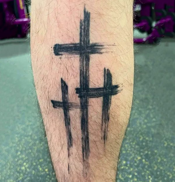 3 Cross Leg Tattoo 2