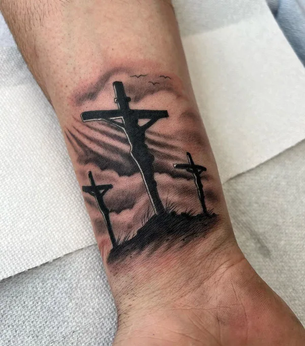 3 Cross Wrist Tattoo 1