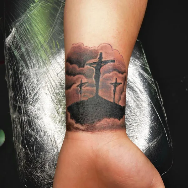 3 Cross Wrist Tattoo 2
