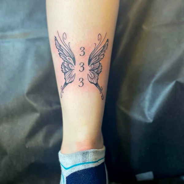 333 angel number tattoo