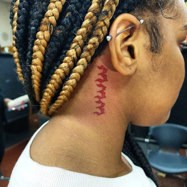 333 tattoo behind the ear