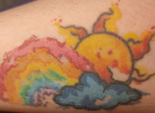 4-3 Unique Rainbow and Sun Tattoo