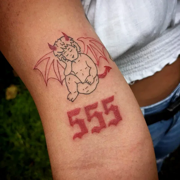 555 angel number tattoo