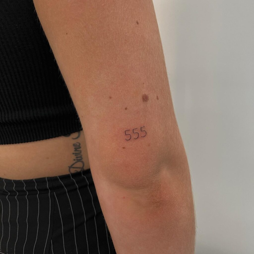 '555' Angel Number on the Back of the Elbow: Divine Alignment