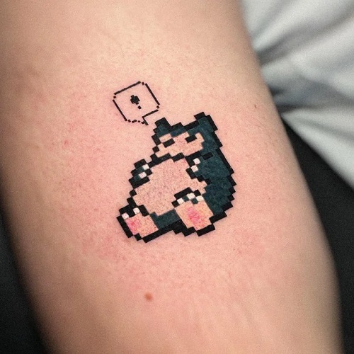 Pixel sleeping snorlaxTattoo Styles