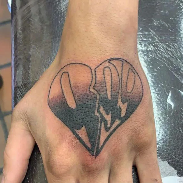 999 heart tattoo 2