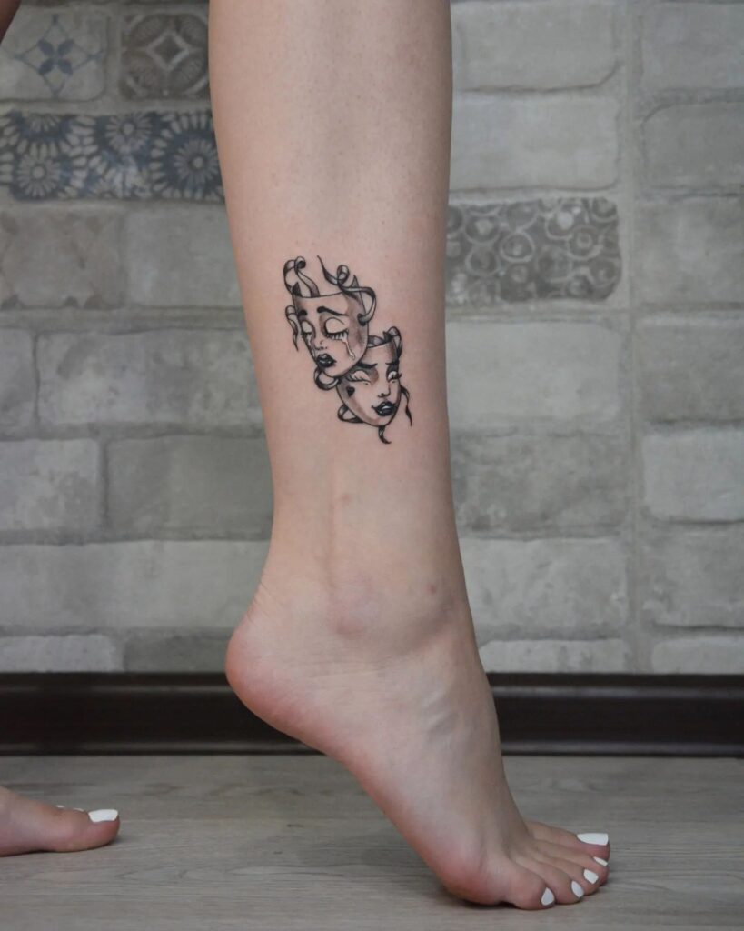 Above the ankle laugh now cry later tattoo  feminine ink for females 