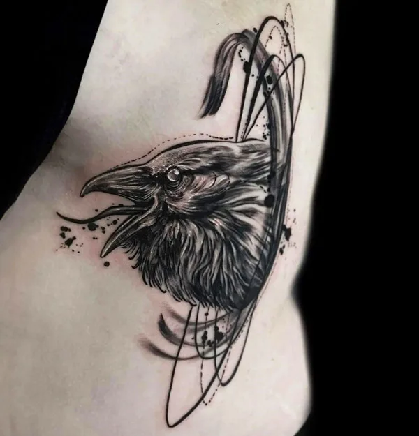 Abstract Raven Tattoo