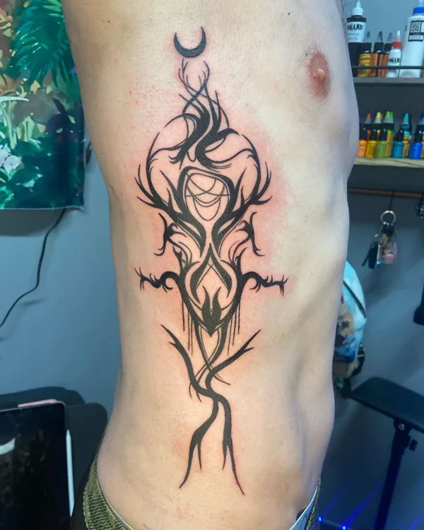 Abstract Rib Tattoo