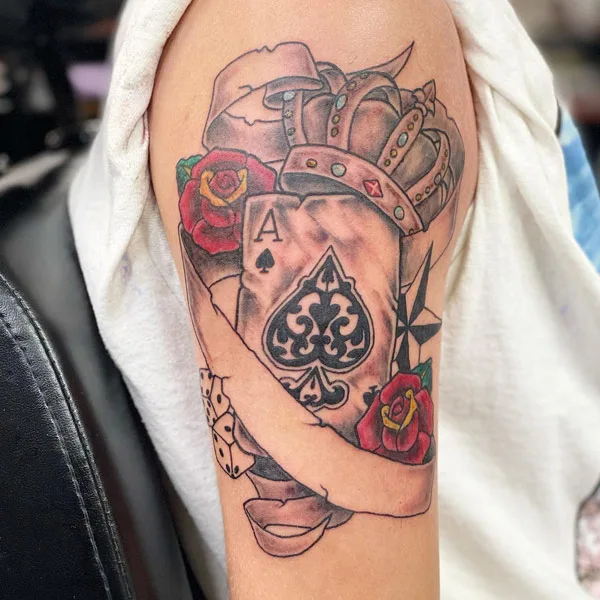 Ace of Spades Crown Tattoo 1