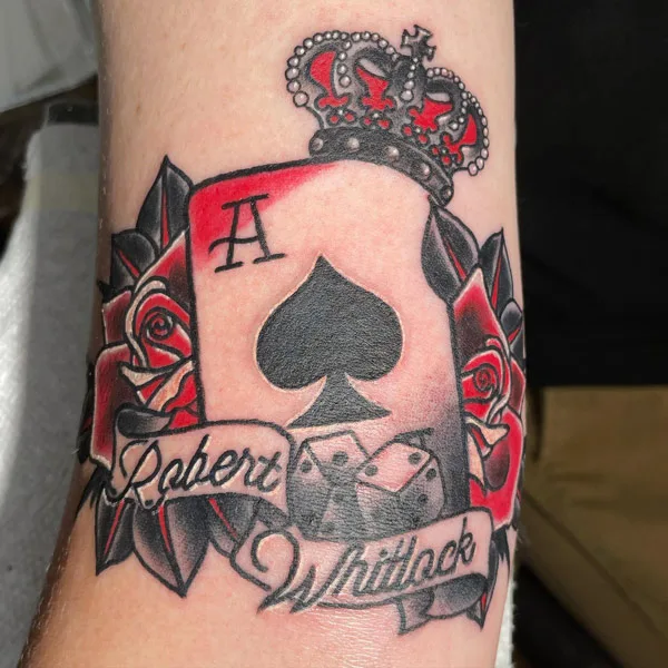 Ace of Spades Crown Tattoo 2