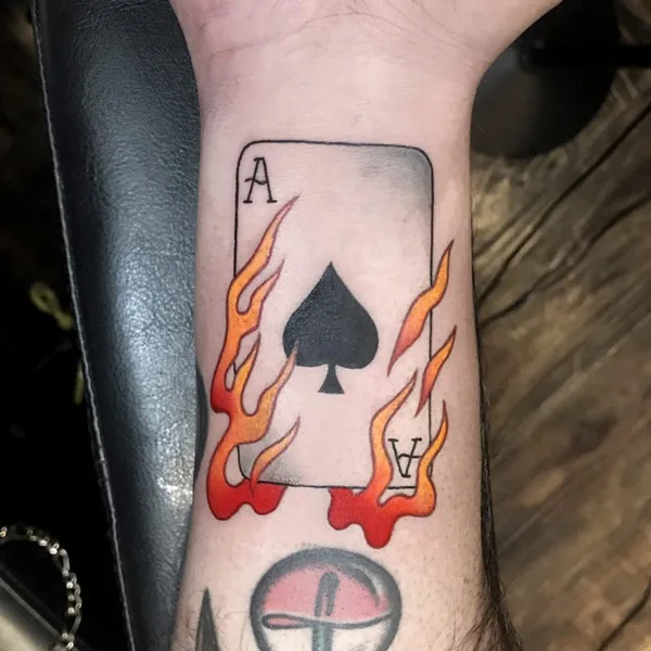 Ace of Spades Tattoo on Fire 2