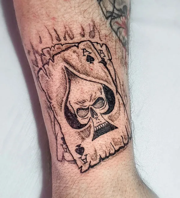 Ace of Spades and Skull Tattoo 1