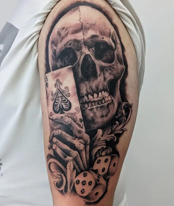 Ace of Spades and Skull Tattoo 2