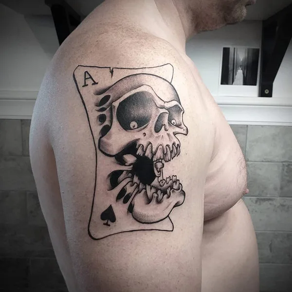 Ace of Spades and Skull Tattoo 3