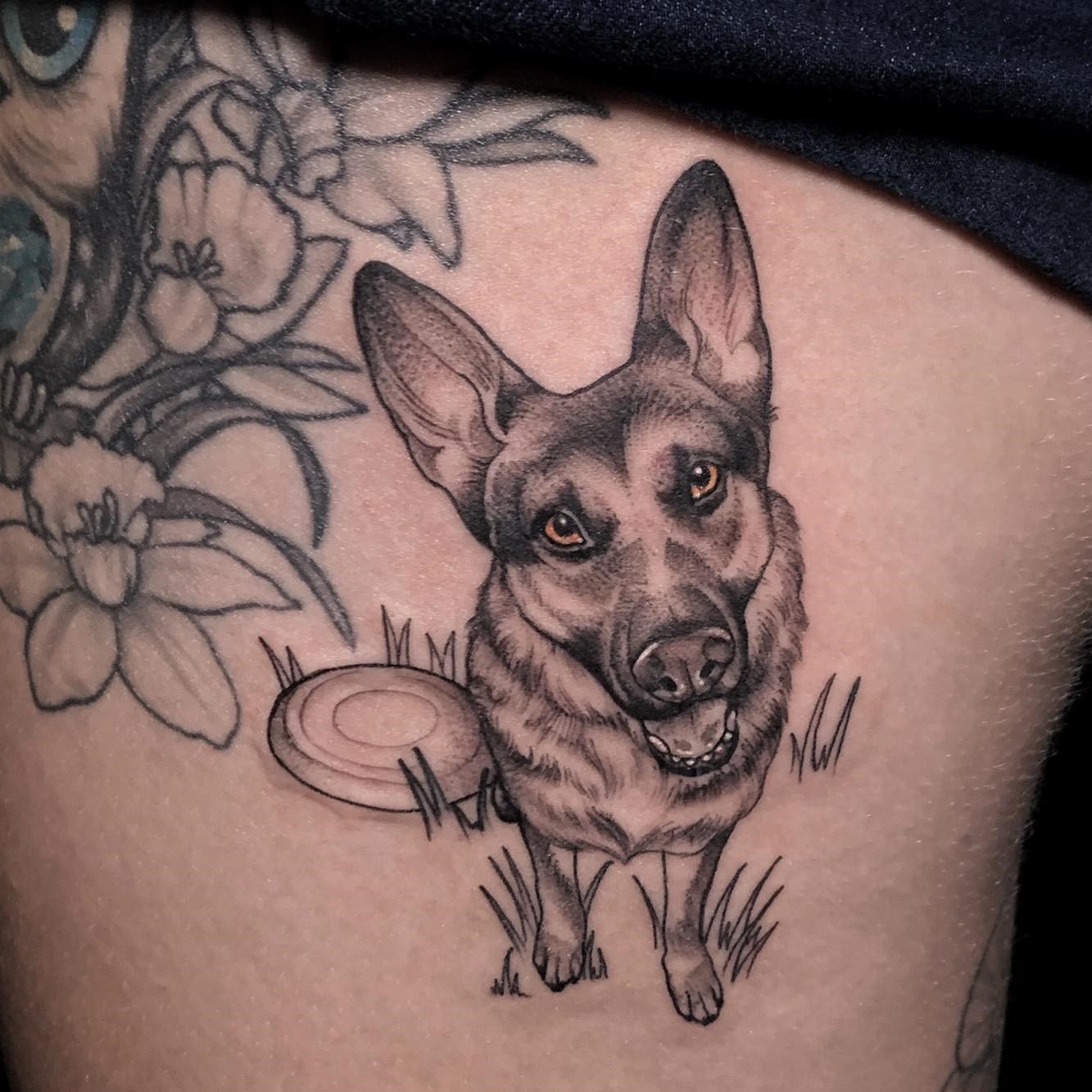 Adorable German Shepherd Tattoo Design Adorable German Shepherd Tattoo Design