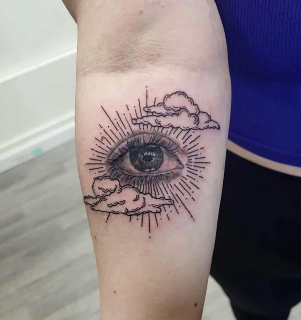 All Seeing Eye and Cloud Tattoo