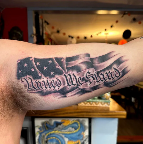 American Flag Bicep Tattoo