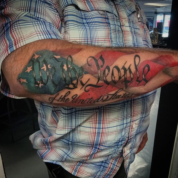 American Flag Forearm Tattoo 1