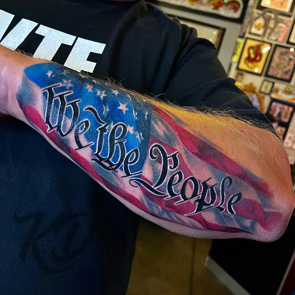 American Flag Forearm Tattoo 2