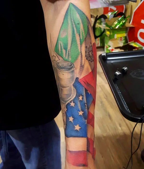 American Mexican Flag Tattoo 2