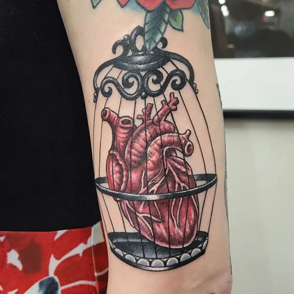 Anatomical heart tattoo 10