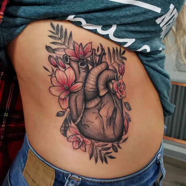 Anatomical heart tattoo 16