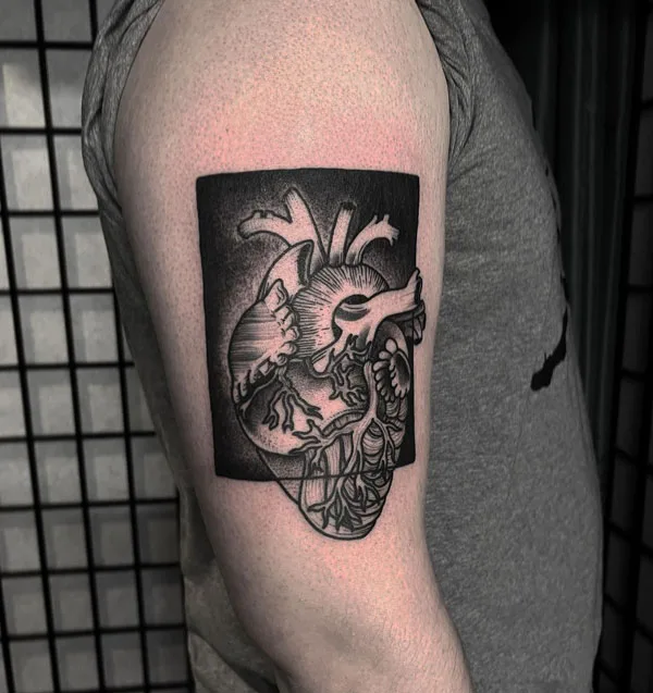 Anatomical heart tattoo 17