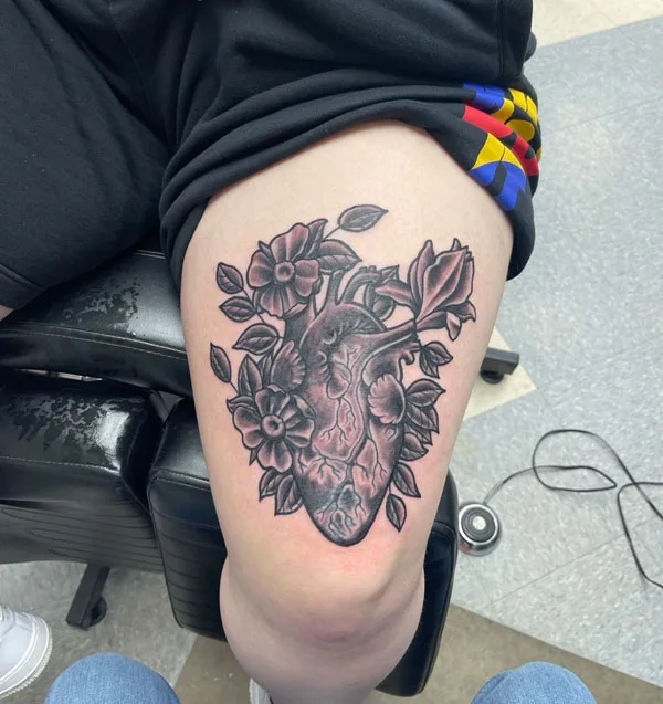 Anatomical heart tattoo 18