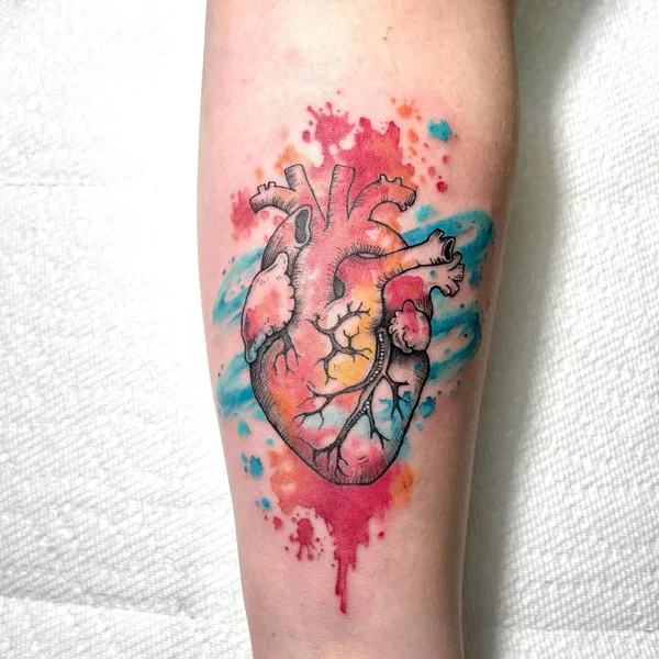 Anatomical heart tattoo 2