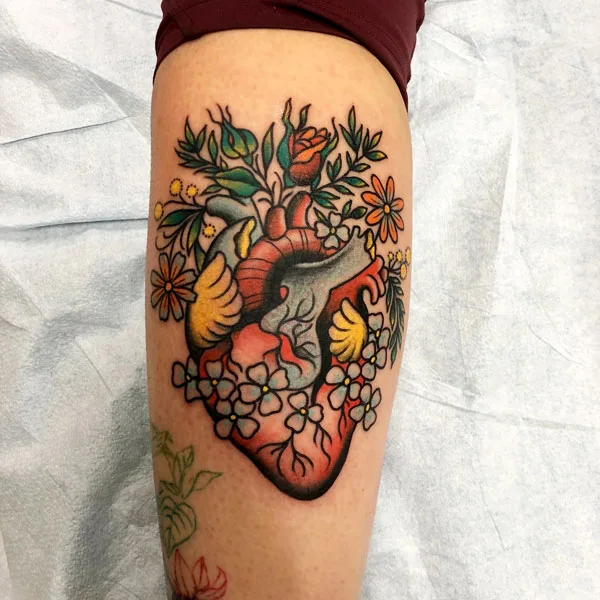 Anatomical heart tattoo 22