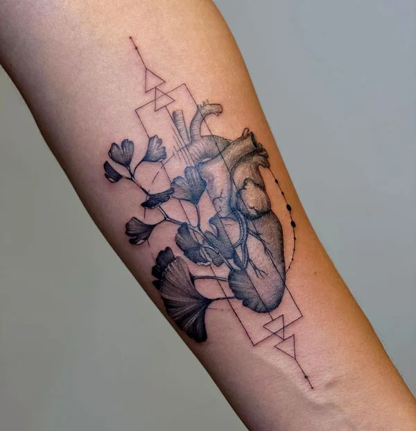 Anatomical heart tattoo 23