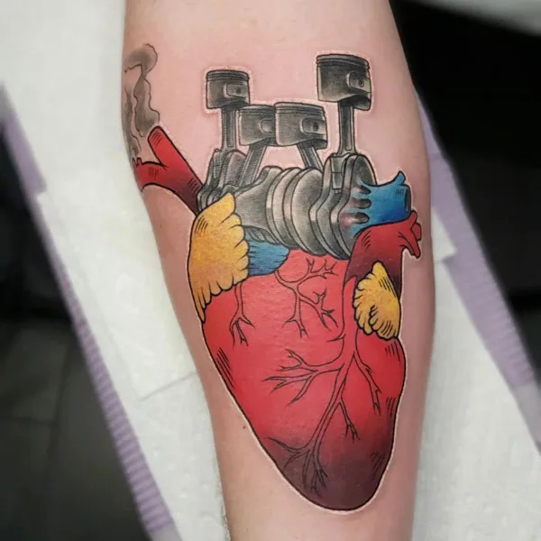 Anatomical heart tattoo 27