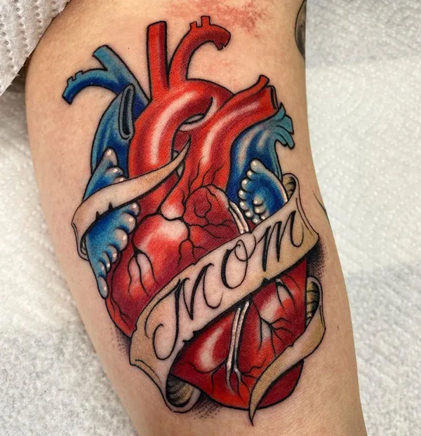 Anatomical heart tattoo 3